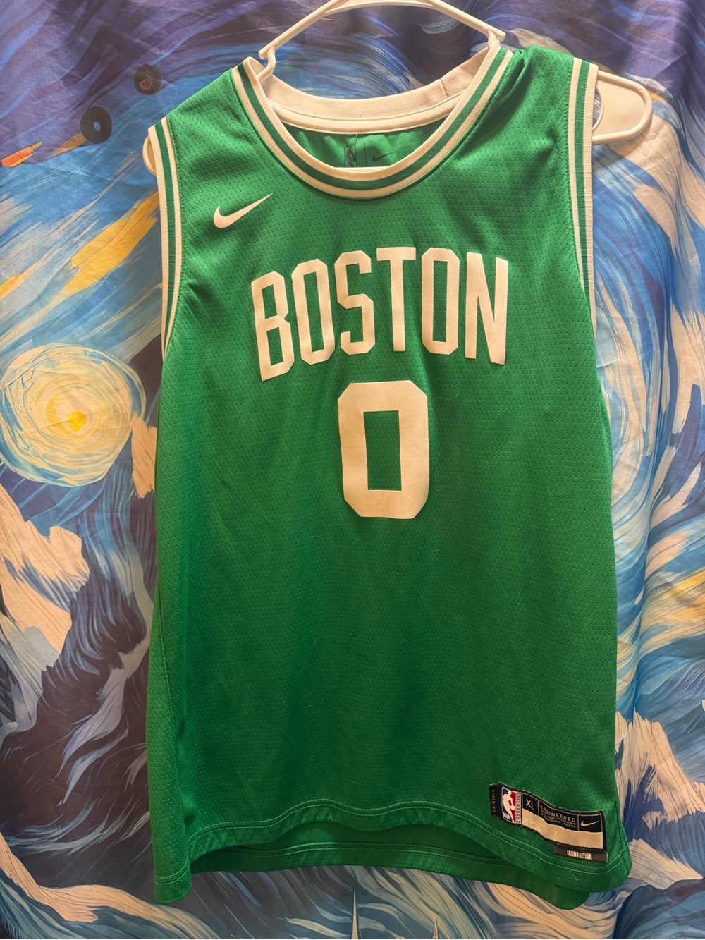 Nike Green and White Basketball Jersey